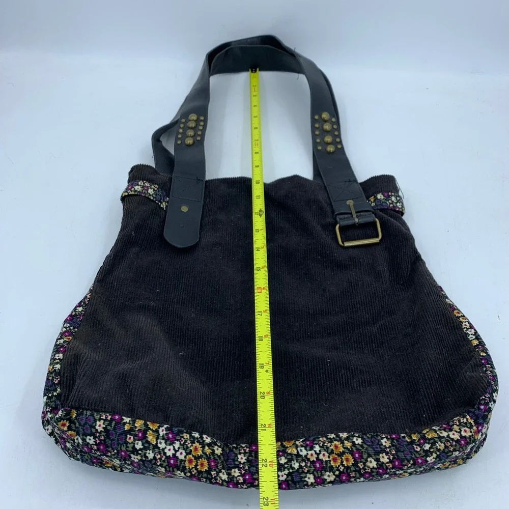 Vtg Y2K 2000 s 90s LEI Corduroy Floral Purse & Wallet Studded Straps Grunge Boho